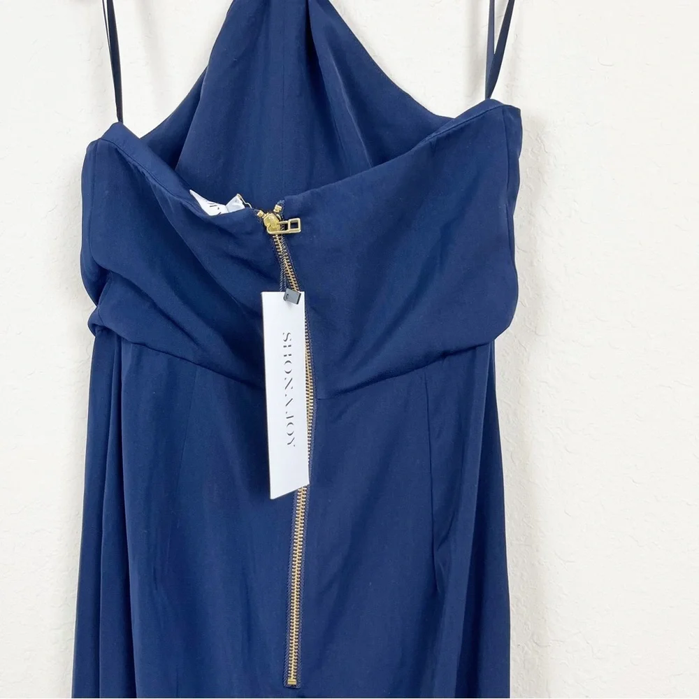 Shona Joy Core Knot Draped Dress in Navy Size 4 - Picture 5 of 8